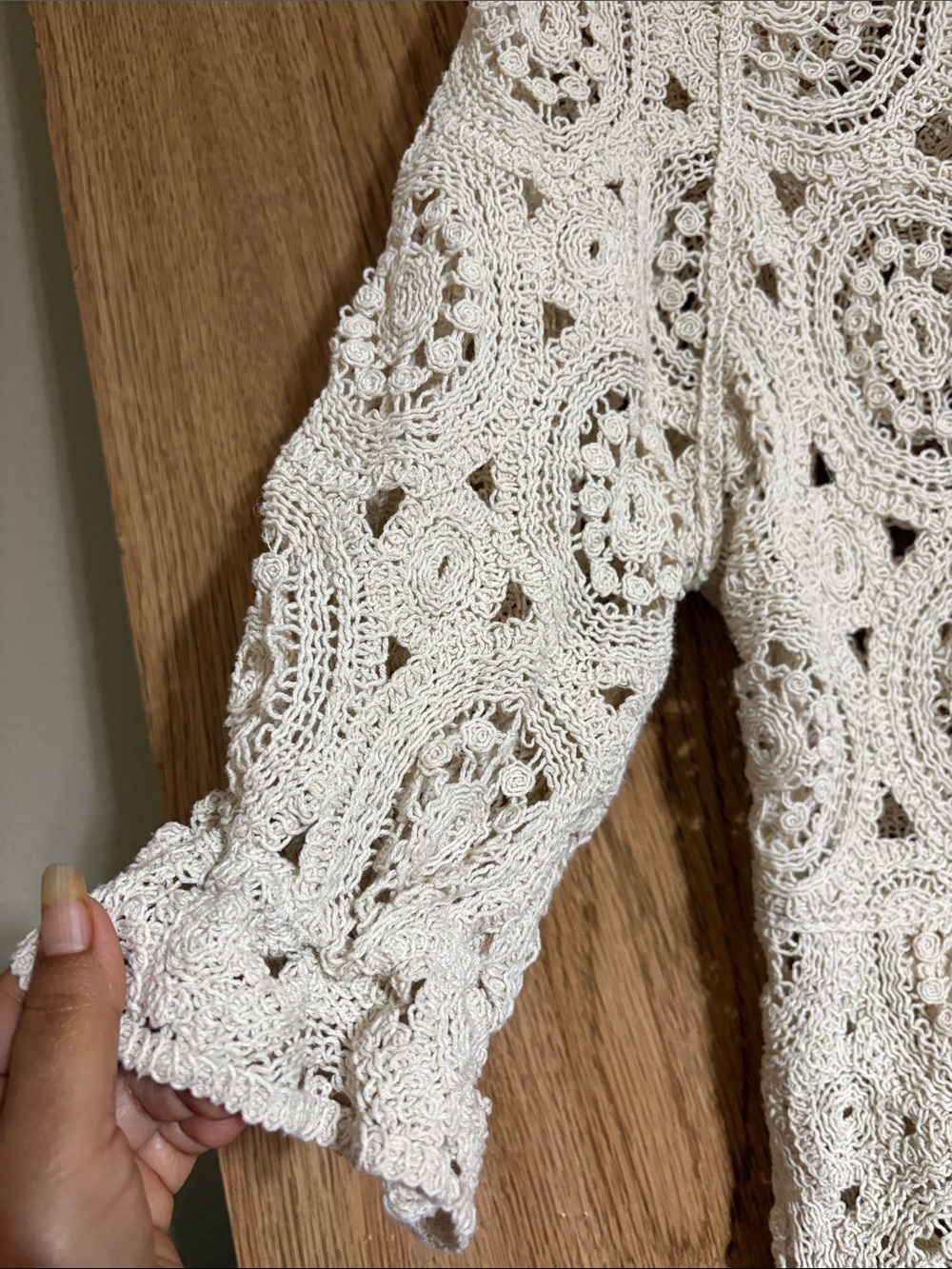 Solitaire Crochet Top in Cream - Picture 3 of 7